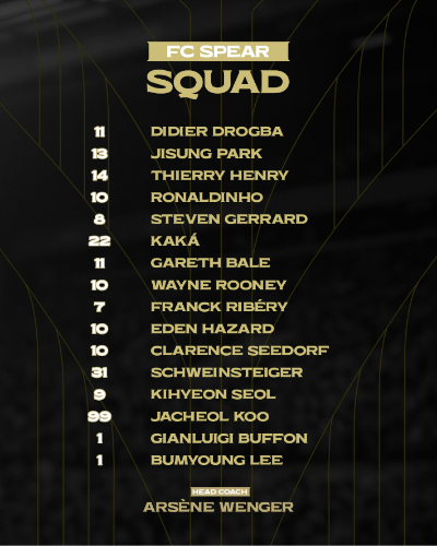 '2025 아이콘매치' 'FC 스피어' 최종 명단. 넥슨 제공