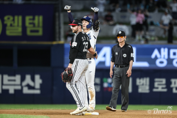 '6연승 LG에 0-5→9-7 뒤집기' NC, 6회 5점 대폭발로 5위 도약…삼성, 41호 홈런 디아즈 앞세워 4연승