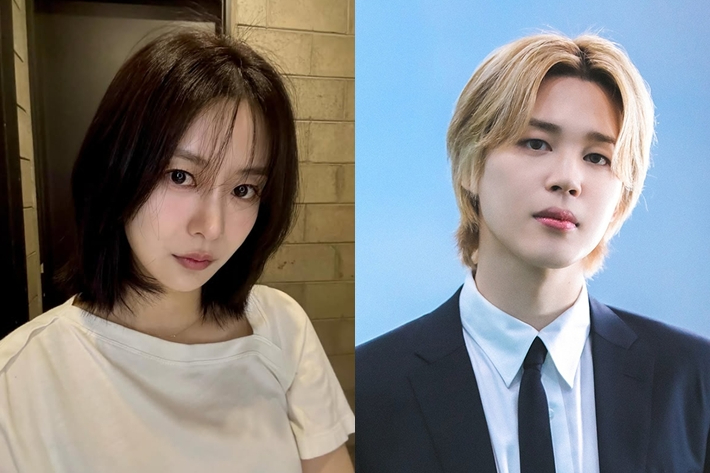 왼쪽부터 송다은, 지민. 송다은 인스타그램, 방탄소년단 공식 페이스북