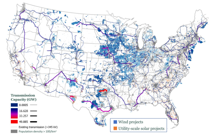 넷제로 아메리카 프로젝트의 2050년 미국 에너지 인프라 전망. KAIST 제공