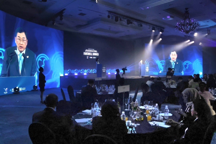 경주 라한호텔 컨벤션홀에서 열린 '2025 APEC 문화산업고위급대화' 환송만찬. 경주시 제공