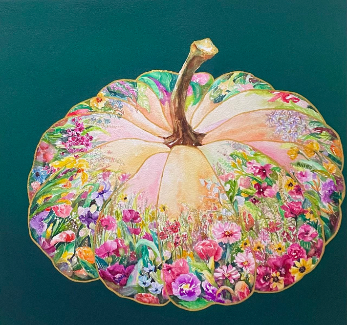 박도희, '연가(戀歌) 23-4', 종이 위에 수채, 53x53(2023). 작가 제공