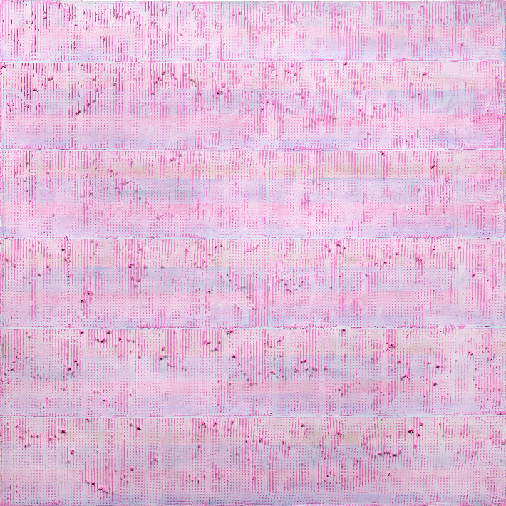 김형대, 'HALO 24-0402', 캔버스 위에 아크릴, 100 × 100 cm(2024). 금산갤러리 제공