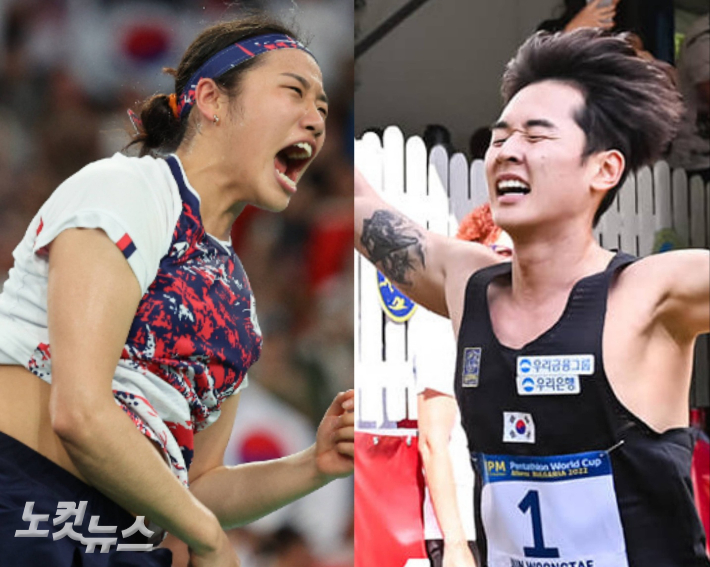 대한민국체육상의 '경기상' 후보에 오른 안세영(사진 왼쪽)과 전웅태. 노컷뉴스 자료사진·연합뉴스