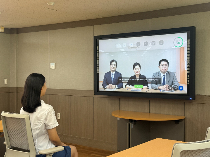AI를 이용한 모의 면접 모습. 부산시교육청 제공