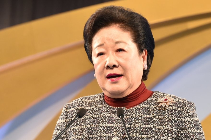 통일교 한학자 총재. 연합뉴스