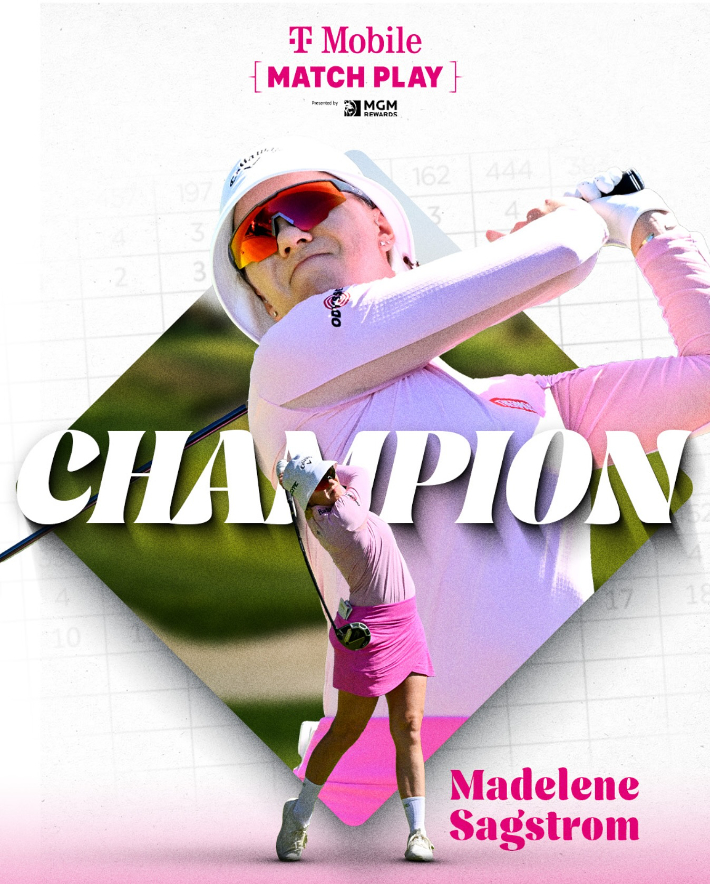 2025년 T-모바일 매치 플레이 챔피언 마들렌 삭스트룀. LPGA 투어 인스타그램