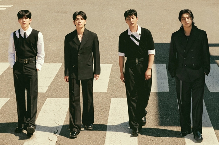 왼쪽부터 데이식스 도운, 원필, 영케이, 성진. JYP엔터테인먼트 제공