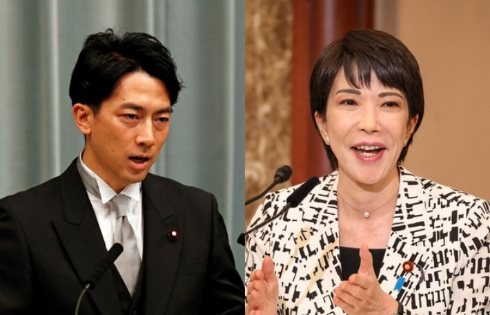 고이즈미 농림수산상과 다카이치 전 경제안보담당상. 연합뉴스