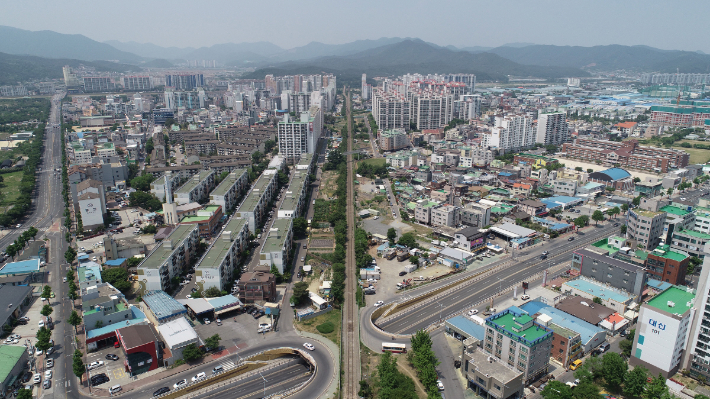 경주시 동천~황성 도시숲 공원조성 예정지 전경. 경주시 제공