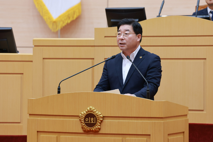 신민호 전남도의원 본회의 발언 모습. 전남도의회 제공