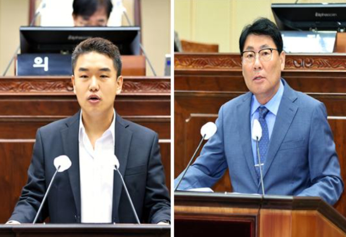 한채훈 의원과 서창수 의원. 의왕시의회 제공