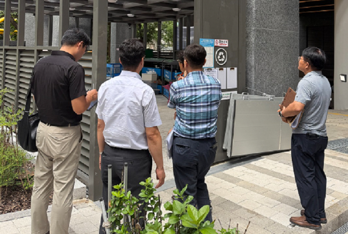 광주 광산구 첨단지구의 해당 주상복합 아파트 시행사인 그린도시개발은 지난 8월 28일 입주자·계약자, 건축사, 교수 등 전문가와 함께 현장 점검을 실시했다. 독자 제공