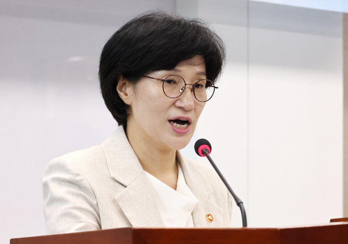 취임사 하는 원민경 여성가족부 장관. 연합뉴스