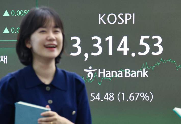 코스피 3,314.53으로 사상 최고치 마감. 연합뉴스