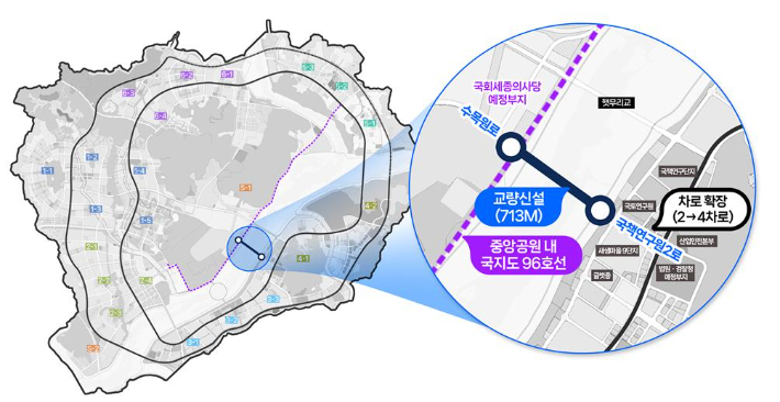 금강횡단교량 건설위치도. 행복청 제공