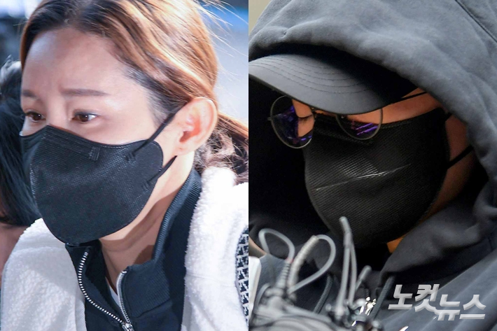 왼쪽부터 전 펜싱 국가대표 선수 남현희, 남현희의 전 배우자 전청조. 박종민 기자