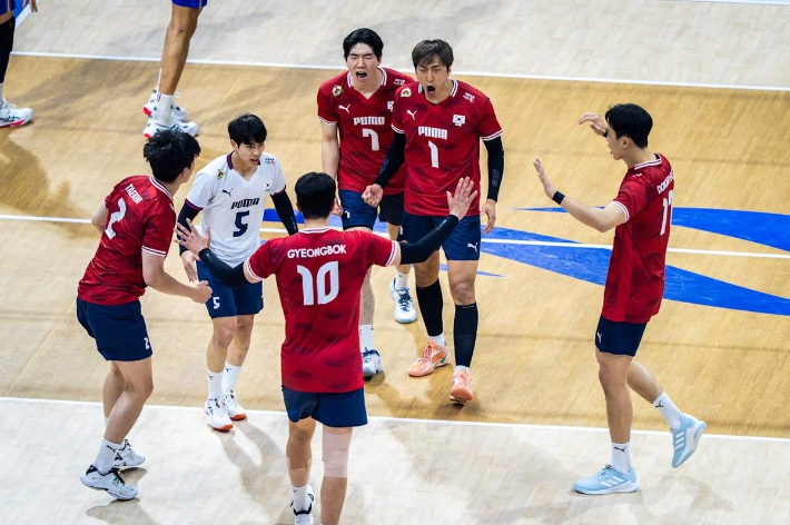 한국 남자배구 대표팀. FIVB 홈페이지 캡처