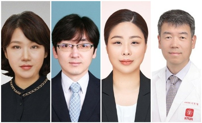 (왼쪽부터)경북대병원 이비인후과 정다정 교수, 경북대학교 의과대학 면역학교실 서인철 교수, 경북대병원 생명의학연구원 한영지 연구원, 경북대병원 이비인후과 이규엽 교수. 경북대병원 제공