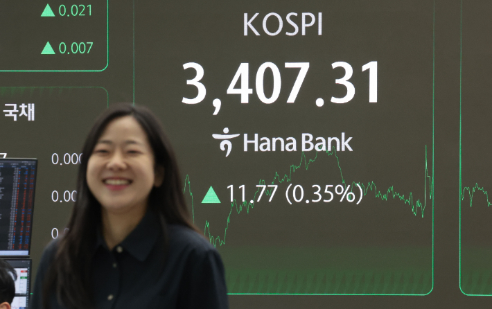 15일 서울 중구 하나은행 딜링룸 현황판에 코스피 지수 등이 표시되고 있다. 연합뉴스