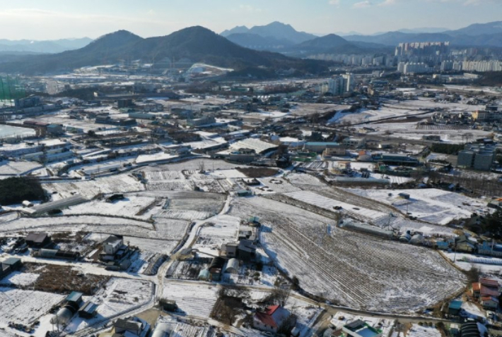 강원도청 신청사 예정지인 춘천 고은리. 연합뉴스