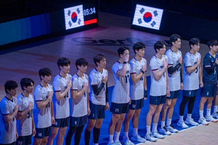 한국 남자배구 대표팀. FIVB 홈피 캡처