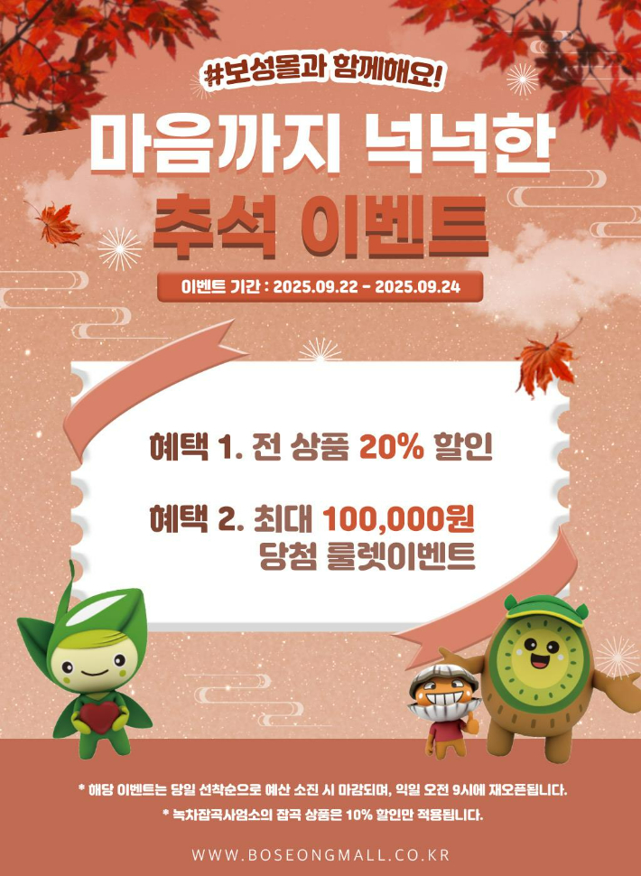 보성몰 특별 할인 행사 안내. 보성군 제공