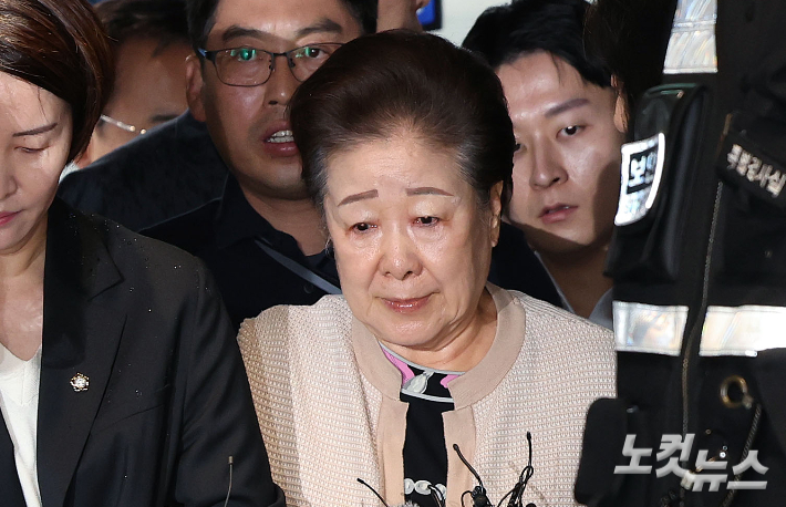 불법 정치 자금 제공 혐의를 받는 한학자 통일교 총재. 류영주 기자