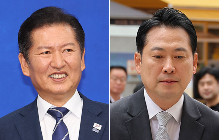 정청래 더불어민주당 당대표(왼쪽)와 장동혁 국민의힘 당대표. 연합뉴스