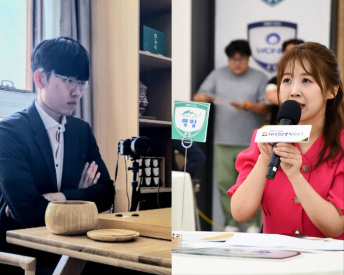 신진서 9단(사진 왼쪽)과 마한의 심장 영암의 한해원 감독. 한국기원 제공