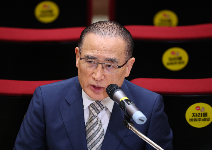 위성락 국가안보실장이 19일 용산 대통령실에서 이재명 대통령 UN 총회 순방 일정 관련 브리핑을 하고 있다. 연합뉴스