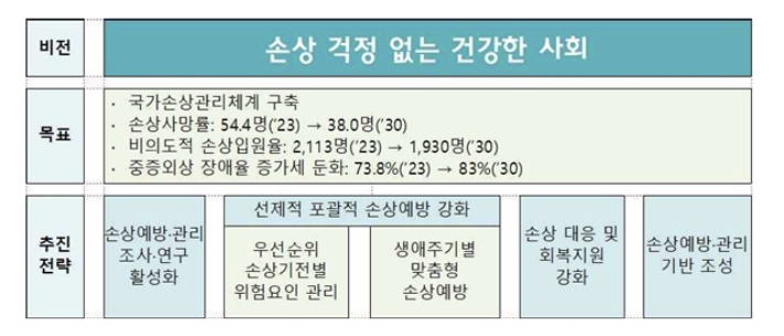 제1차 손상관리종합계획. 질병관리청 제공