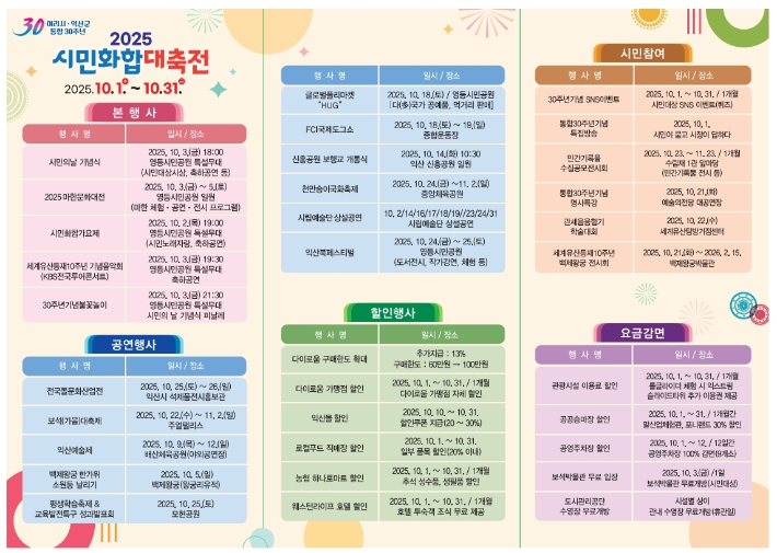 익산시가 10월 한 달간 시민대축전을 개최한다. 익산시 제공