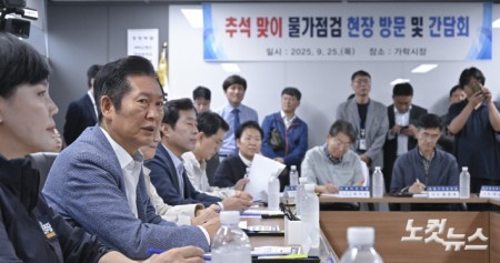 정청래, 추석맞이 물가점검 가락시장 방문