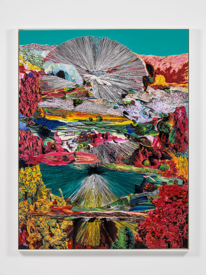 이진준, 'On Some Faraway Shore No.6', Acrylic paint on scanned collage on canvas, 145 x 112.4 x 3 cm (147 x 115 x 4.5 cm framed)(2025). BB&M 제공