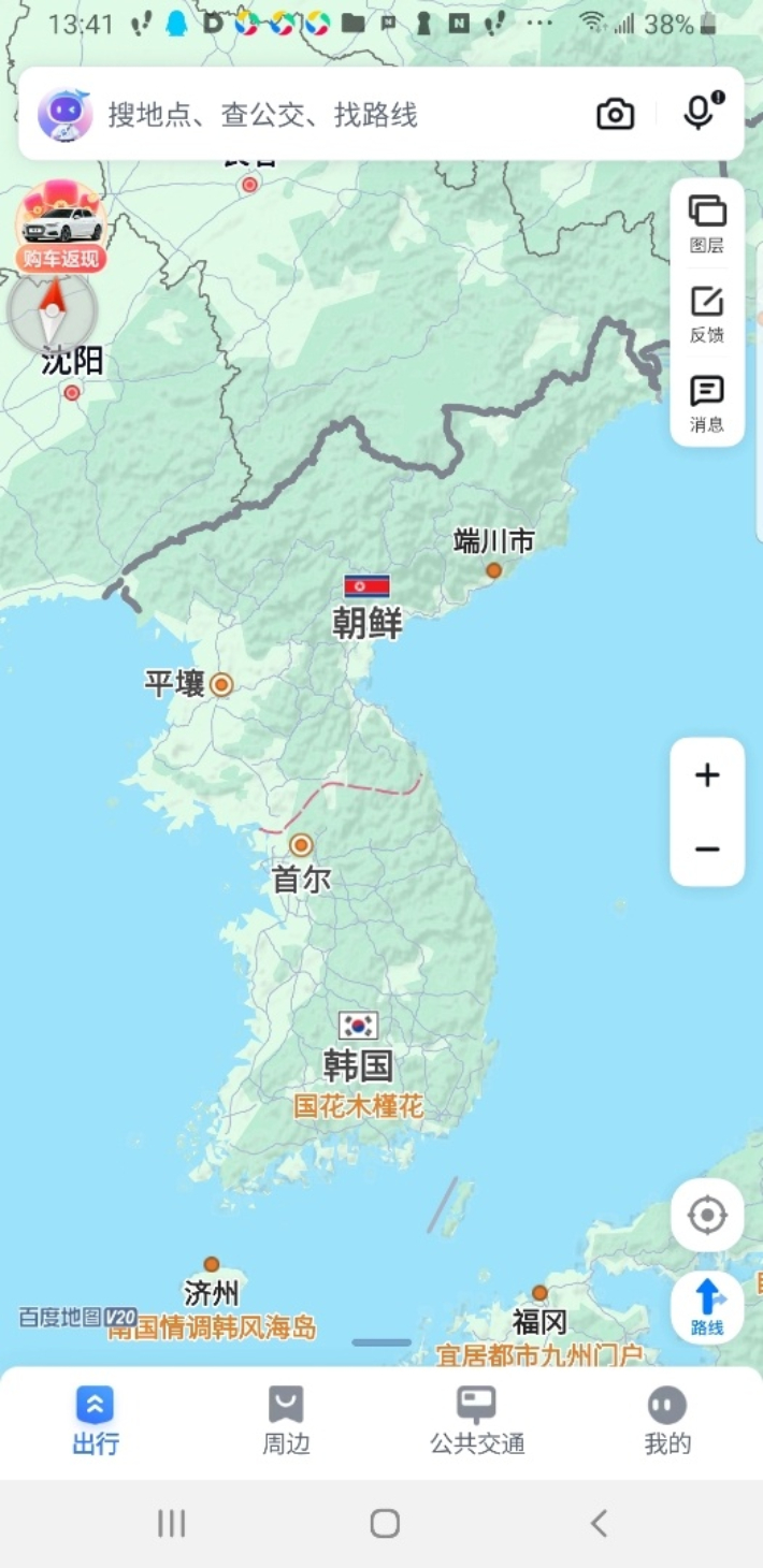중국 정부와 매체들은 북한의 공식 약칭을 '차오셴'(朝鮮, 조선)으로 쓰고 있다. 남북한이 통일을 포기할 경우, 한반도에는 한국(韓國)과 조선(朝鮮)이라는 2개의 국가가 존재하게 된다. 중국 바이두 지도 캡쳐 