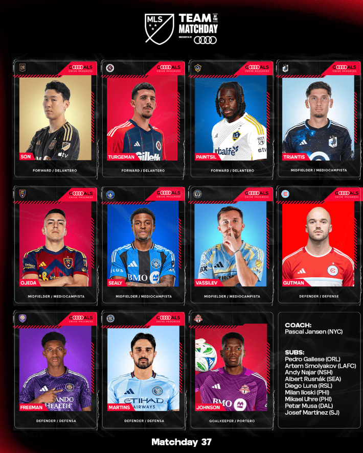 MLS 매치데이 37 베스트 11. MLS 홈페이지