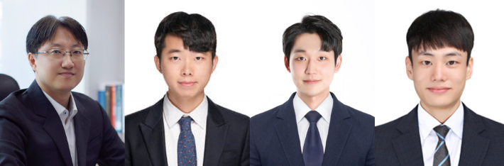 사진 좌측부터 이영주 UNIST 교수, 이재범 한국표준과학연구원 박사, 이진구 UNIST 연구원(제1저자), 이승준 한국표준과학연구원 박사. UNIST 제공