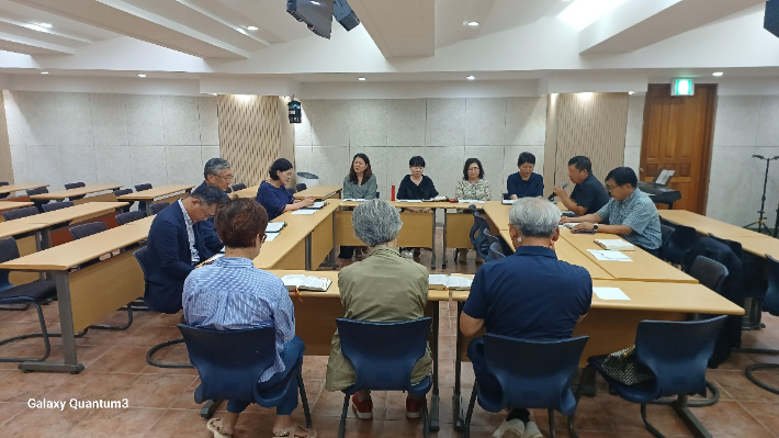한국교육자선교회 제주지방회 월례회 모습. 장금희 권사 제공. 