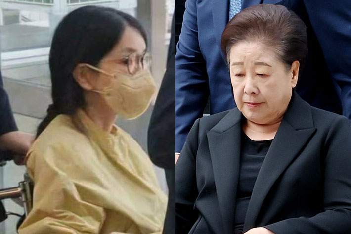 김건희씨(왼쪽), 한학자 통일교 총재. 연합뉴스·YTN 영상 캡처