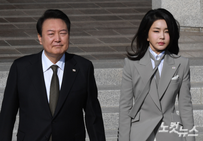 윤석열 전 대통령과 김건희 씨. 황진환 기자 