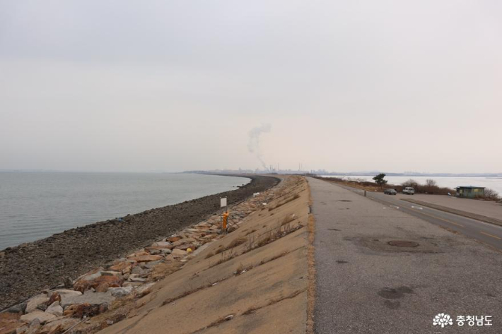 충남 당진시 석문면 석문방조제 모습. 충남도청 제공