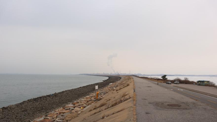 충남 당진시 석문면 석문방조제 모습. 충남도청 제공