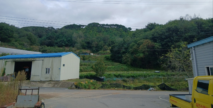 지진이 발생한 청성면 조천리 마을. 옥천소방서 제공