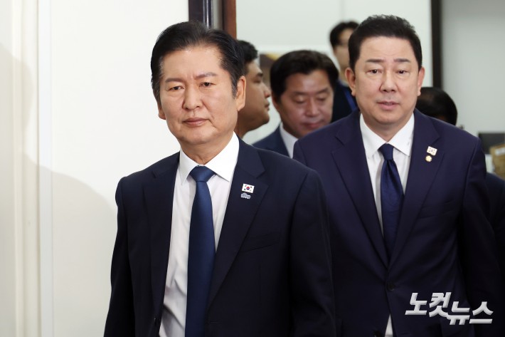 최고위 참석하는 정청래-김병기