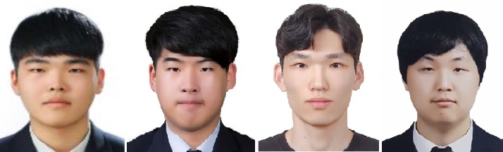시스템반도체공학과 연구팀 주예한, 김도균, 노영민, 최재원 학생(왼쪽부터). 상명대 제공