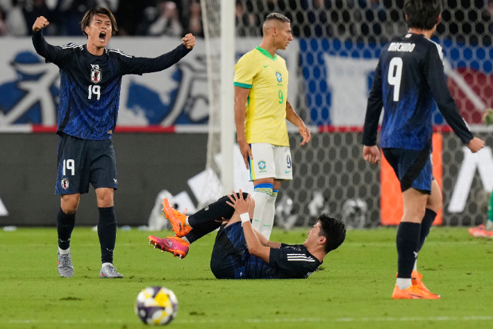 브라질에 3-2 역전승한 일본. 연합뉴스