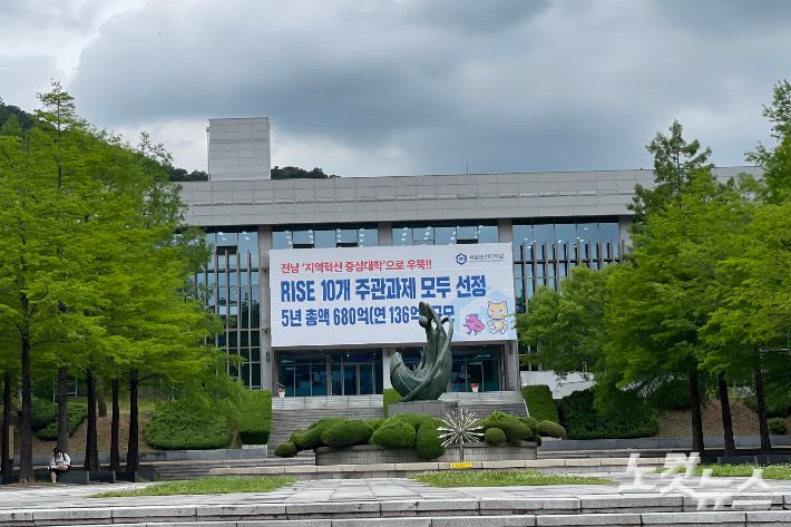 지방 한 국립대학교에 붙어있는 라이즈사업 선정 홍보물.