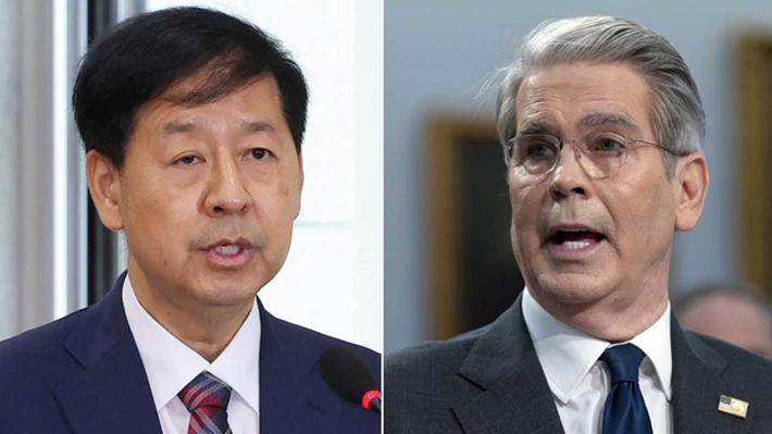 구윤철 경제부총리 겸 기획재정부 장관과 스콧 베선트 미 재무장관. 연합뉴스