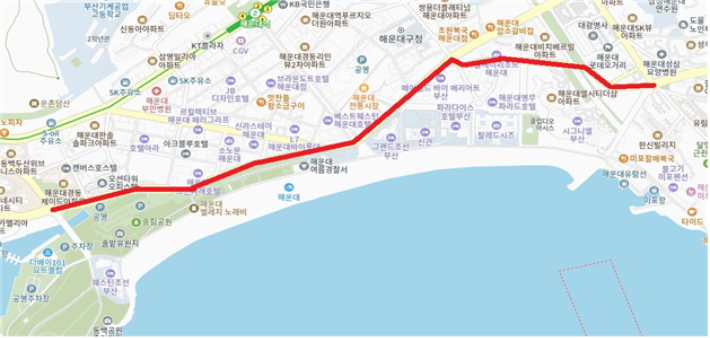 해운대해수욕장 현수막 없는 청정거리 구간. 부산시 제공